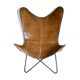 Leather butterfly armchair