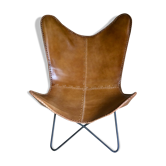 Leather butterfly armchair