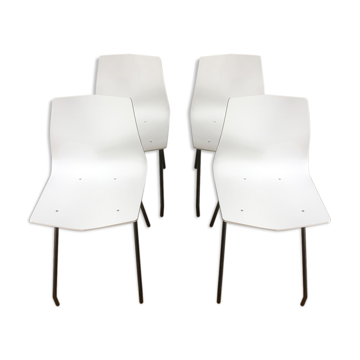 Lot 4 chaises diamant par René-Jean Caillette, pour Steiner