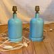 Pair of lamp bases, old ceramic gas bottle.