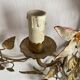 Grande applique fleurs et feuillage en métal doré années 50-60