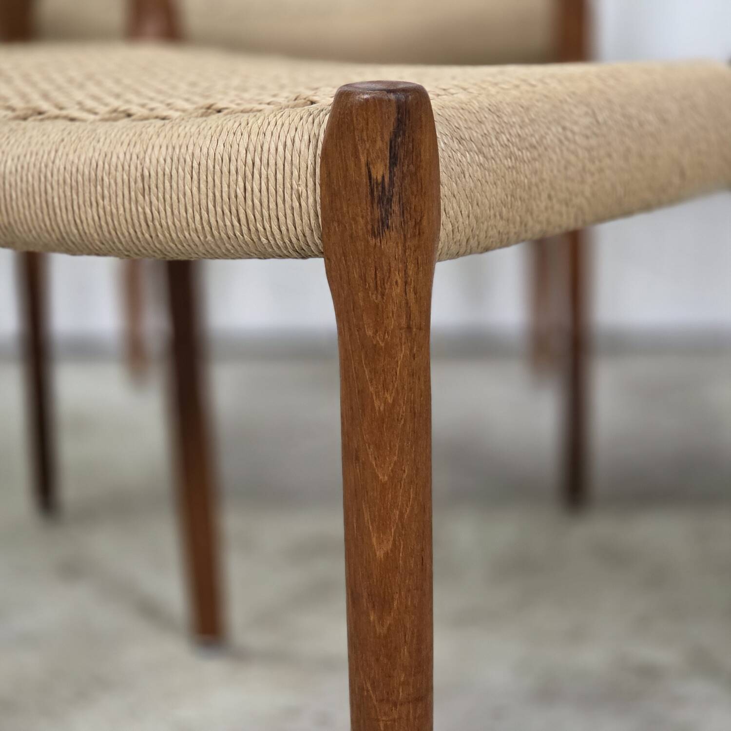 Niels Møller model 83 dining chair teak new papercord