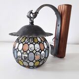 Retro wall light - Globe colored cloisonné glasses. - 1950-60