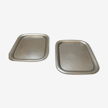 2 nickel steel trays circa 1930