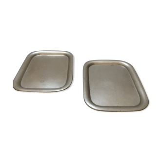 2 nickel steel trays circa 1930