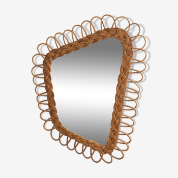 Mirror rattan design form free 50 years 31x41cm