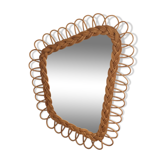 Mirror rattan design form free 50 years 31x41cm