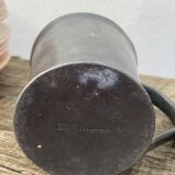 Pair of brutalist pewter cups signed