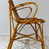 Six vintage rattan chairs
