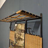 Vestiaire, portemanteau en rotin, années 70