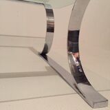 Glass and chrome design coffee table, 1970s