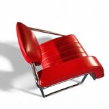 2 chaises en cuir rouge par Eileen Gray pour Alivar