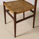 Set of 4 Italian teak and rattan dining chairs
