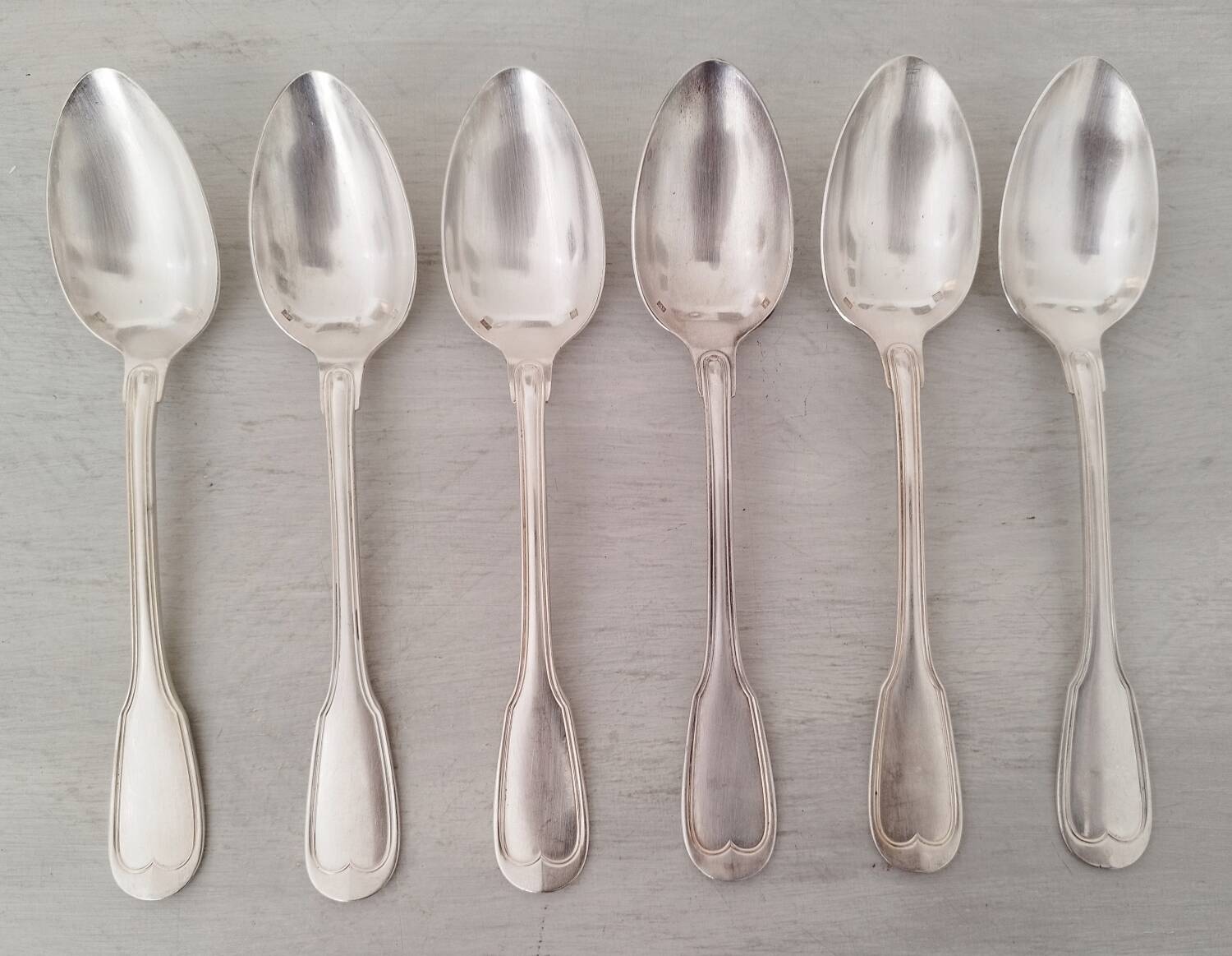 Silver metal cutlery spoons forks small spoons