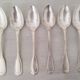 Silver metal cutlery spoons forks small spoons