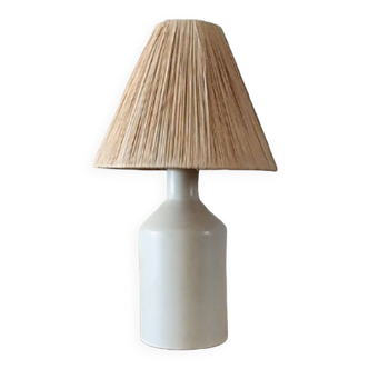 Tadelekt lamp with raffia lampshade