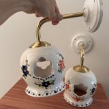 Pair of openwork ceramic wall lights
