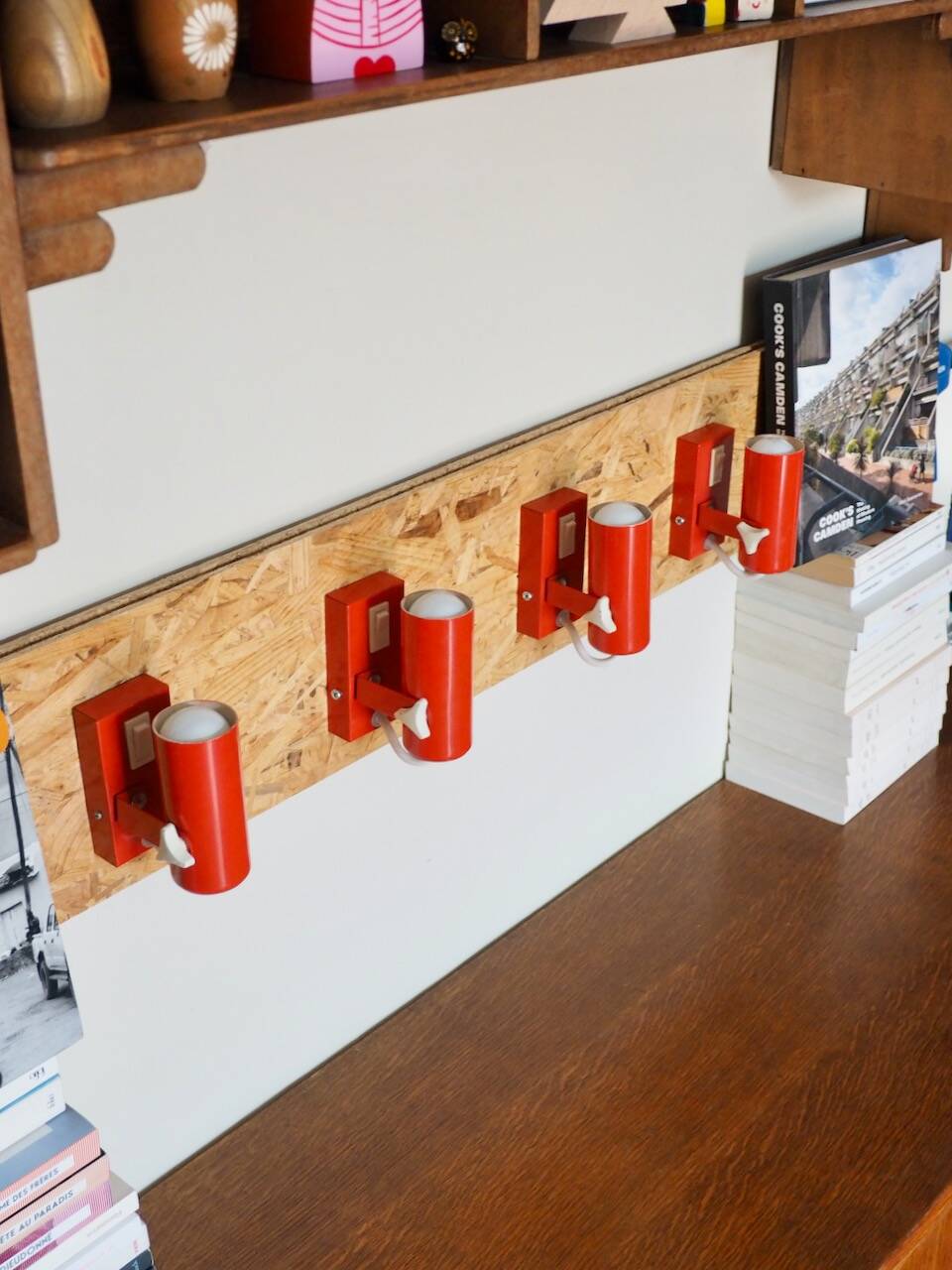 Set of 4 modernist wall lights