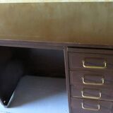 Small mertal desk with extension flap by Roneo, France 1920s