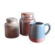 Trio of pottery & decorative stoneware pitcher - vintage
