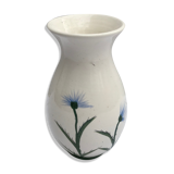 Ancient Vase CYPRUS Ceramics White Drawing Vintage Flowers