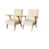 Set of 2 vintage bouclé armchairs