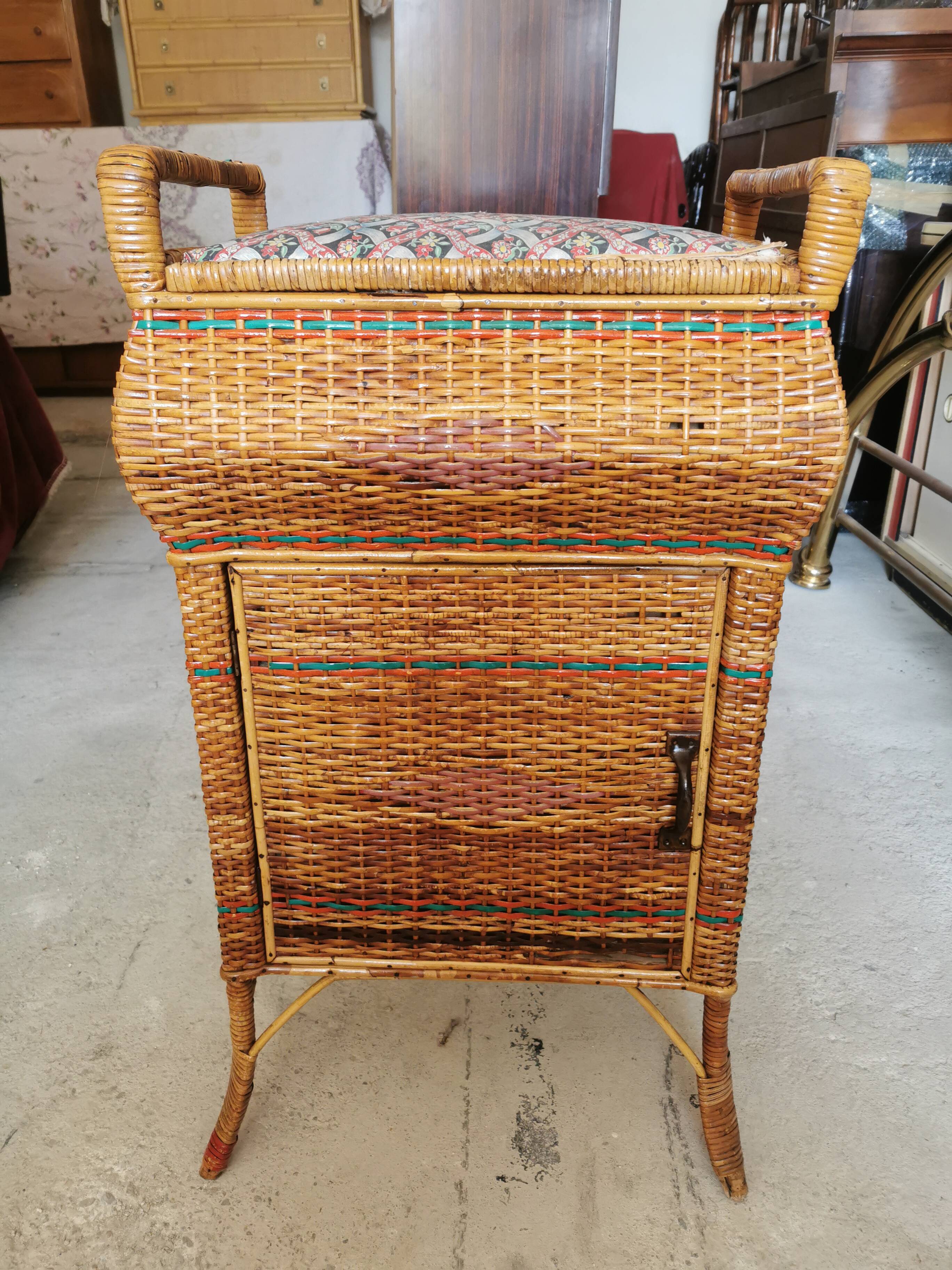 Vintage wicker sewing box