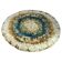 Tapis Rya en laine beige, marron et turquoise.