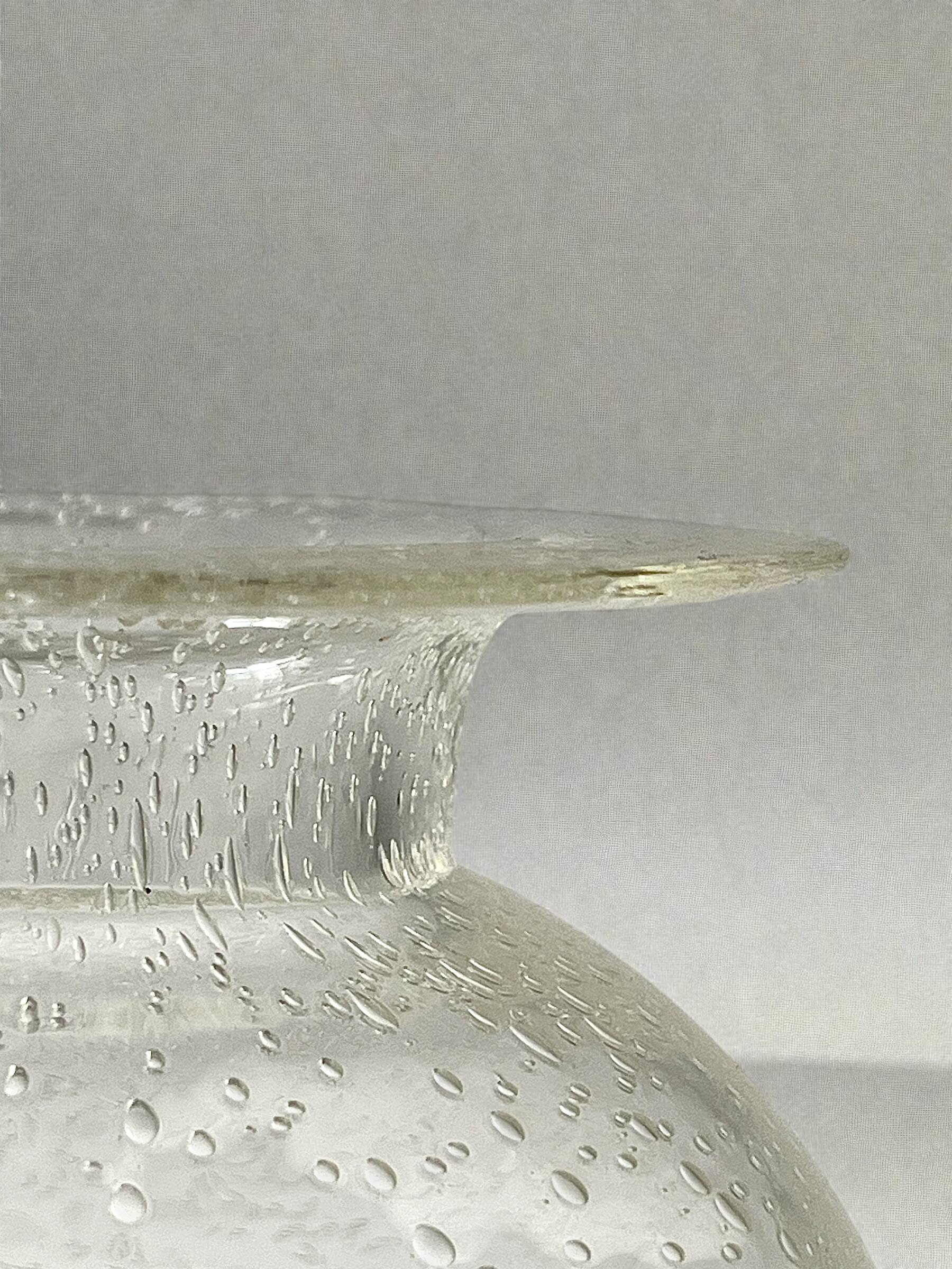 Blown glass vase with bubbles from Biot, France 1970