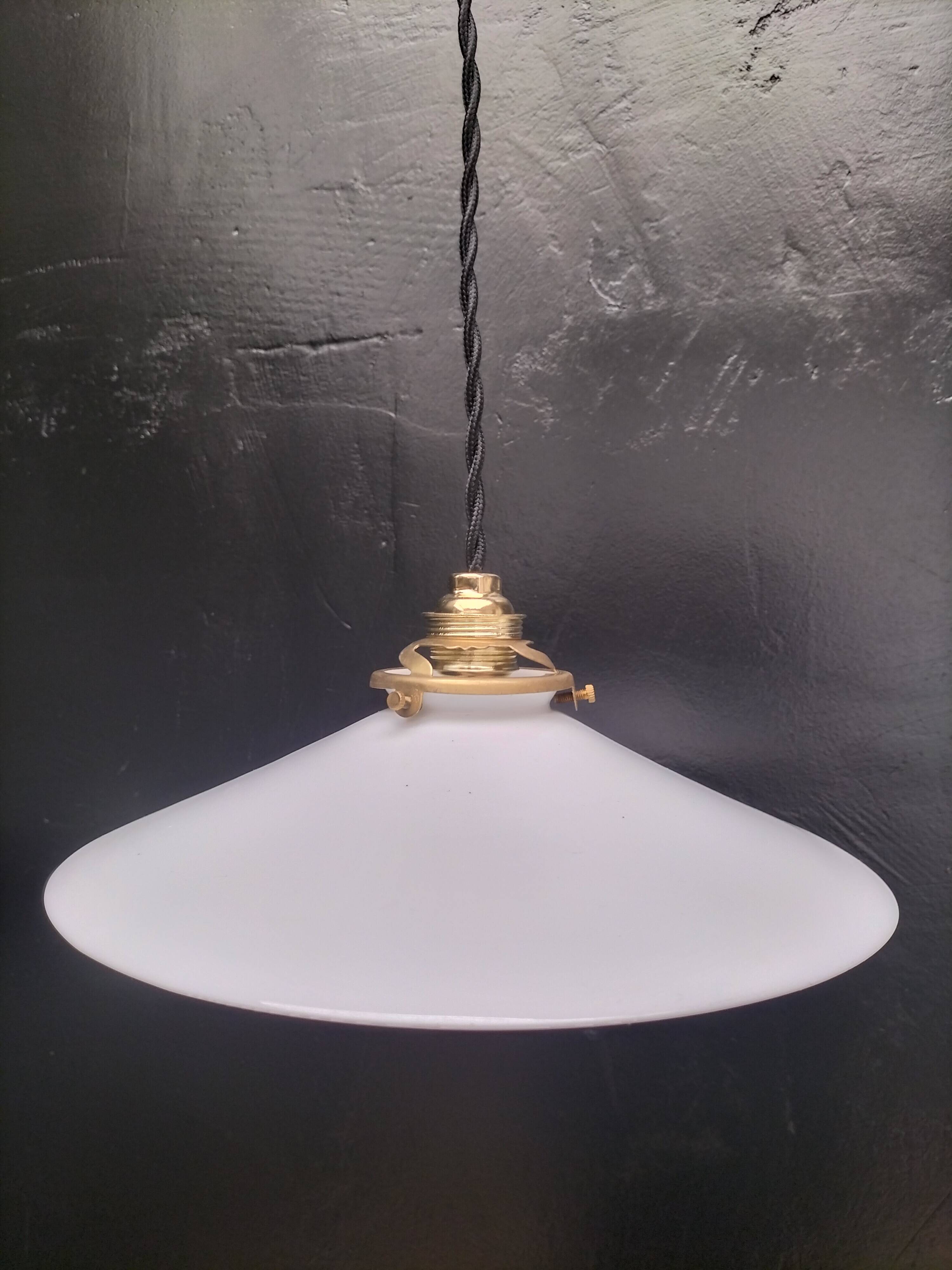 2 opaline pendant lights