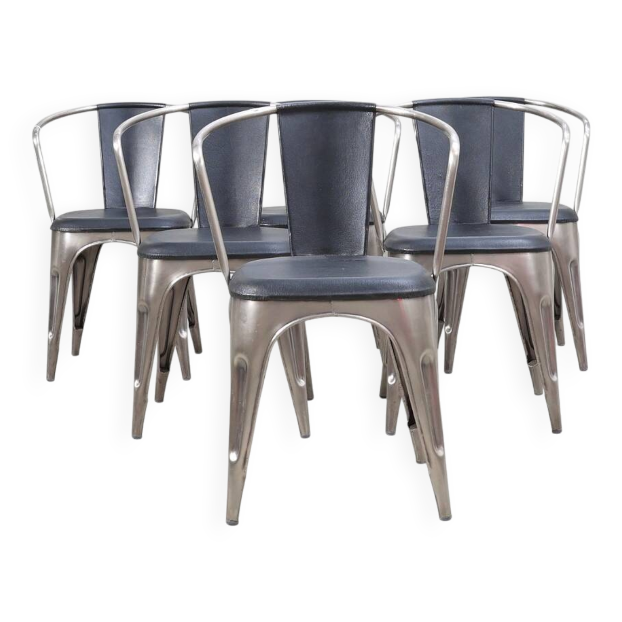 Industrial-Design Chairs (Set of 6) — Metal & Wood — Timeless Workshop Aest