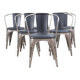 Industrial-Design Chairs (Set of 6) — Metal & Wood — Timeless Workshop Aest