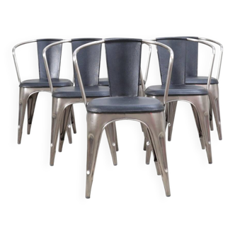 Industrial-Design Chairs (Set of 6) — Metal & Wood — Timeless Workshop Aest
