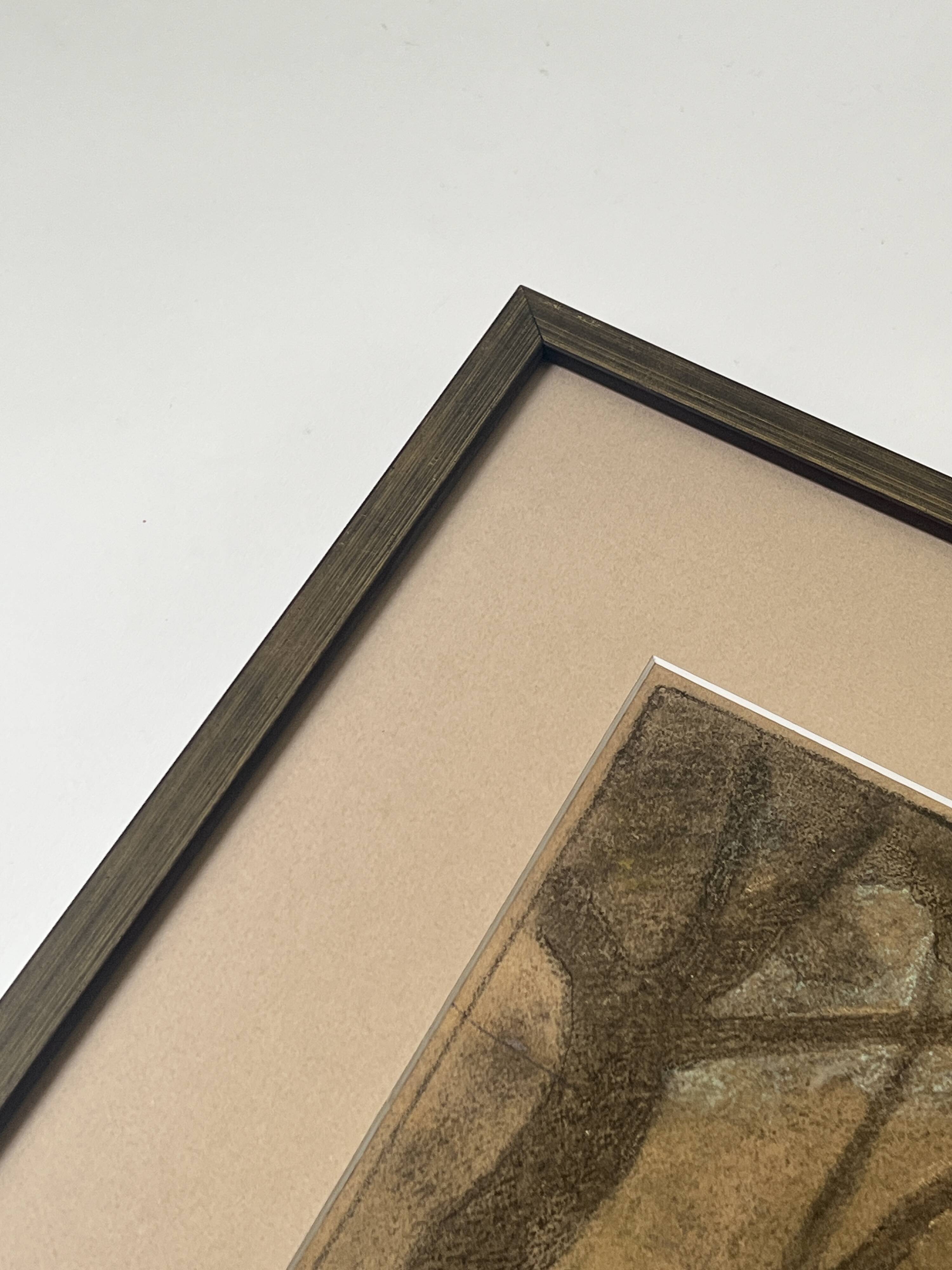 Pastel landscape under glass signed Henri Marchal