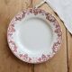 Dessert plate ironstone Sarreguemines U&C model Vichy red