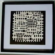 Tableau Vintage Art Optique - Victor Vasarely - Cadre 40x40cm