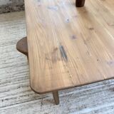 Beech and pine farmhouse table with spindle legs 170 cm