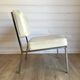 2 vintage chairs in white faux leather and chrome tube - Mid-Century 70s design