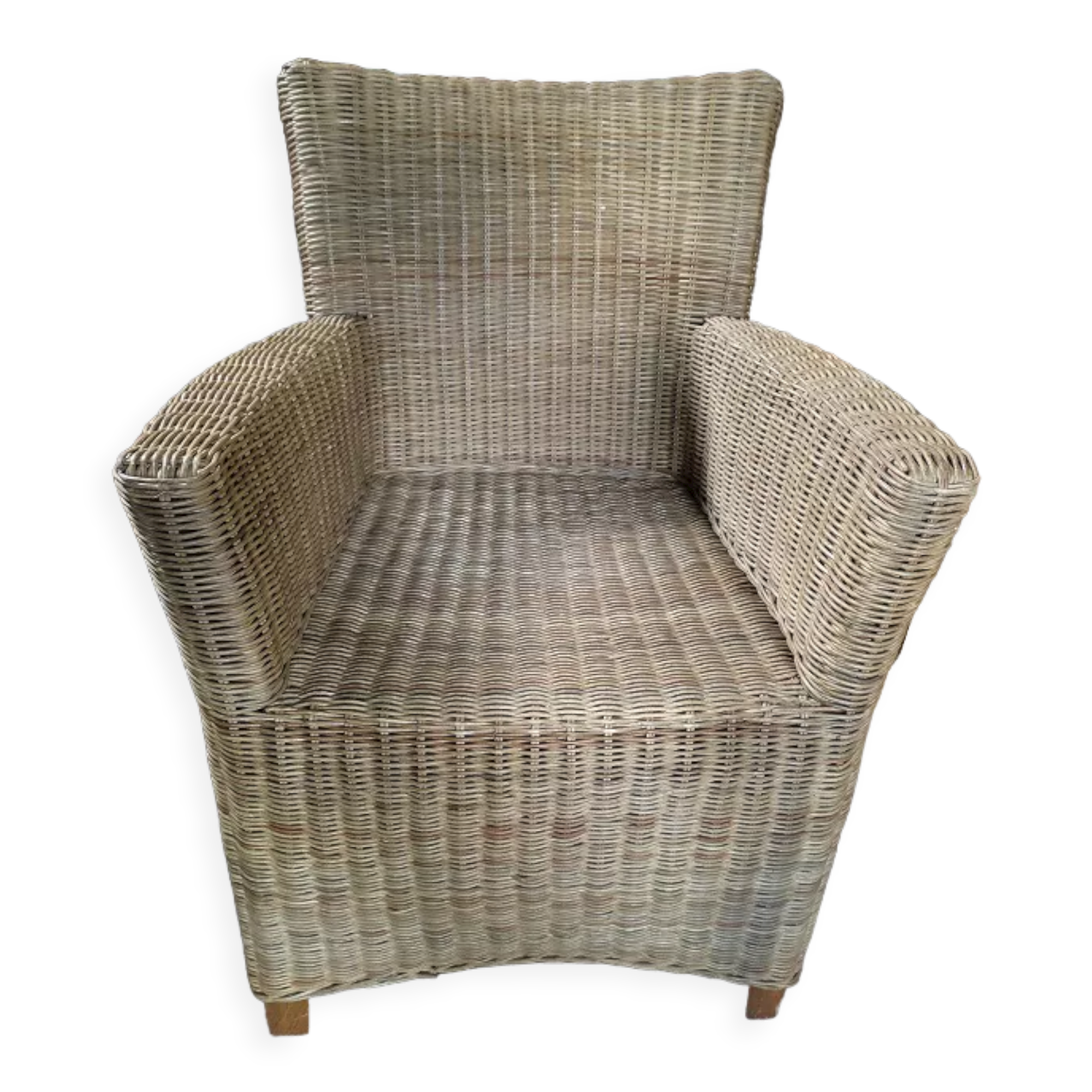 Armchair chair wicker feet wood