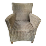 Armchair chair wicker feet wood
