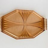 Plateau en verre rose