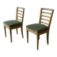 Paire de chaises modernes avec assises en velours vert 1940’s