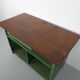 Industrial metal workbench with wooden top 1960s