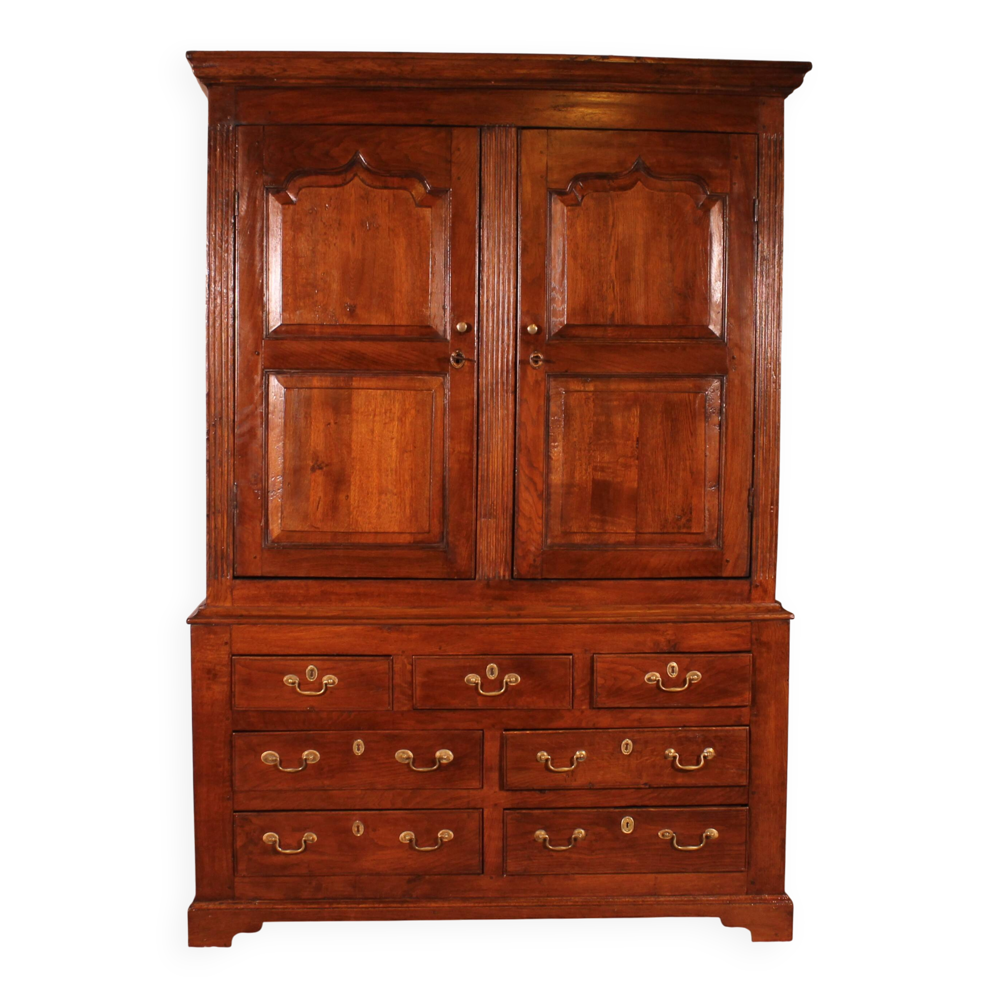 18th century oak linen press