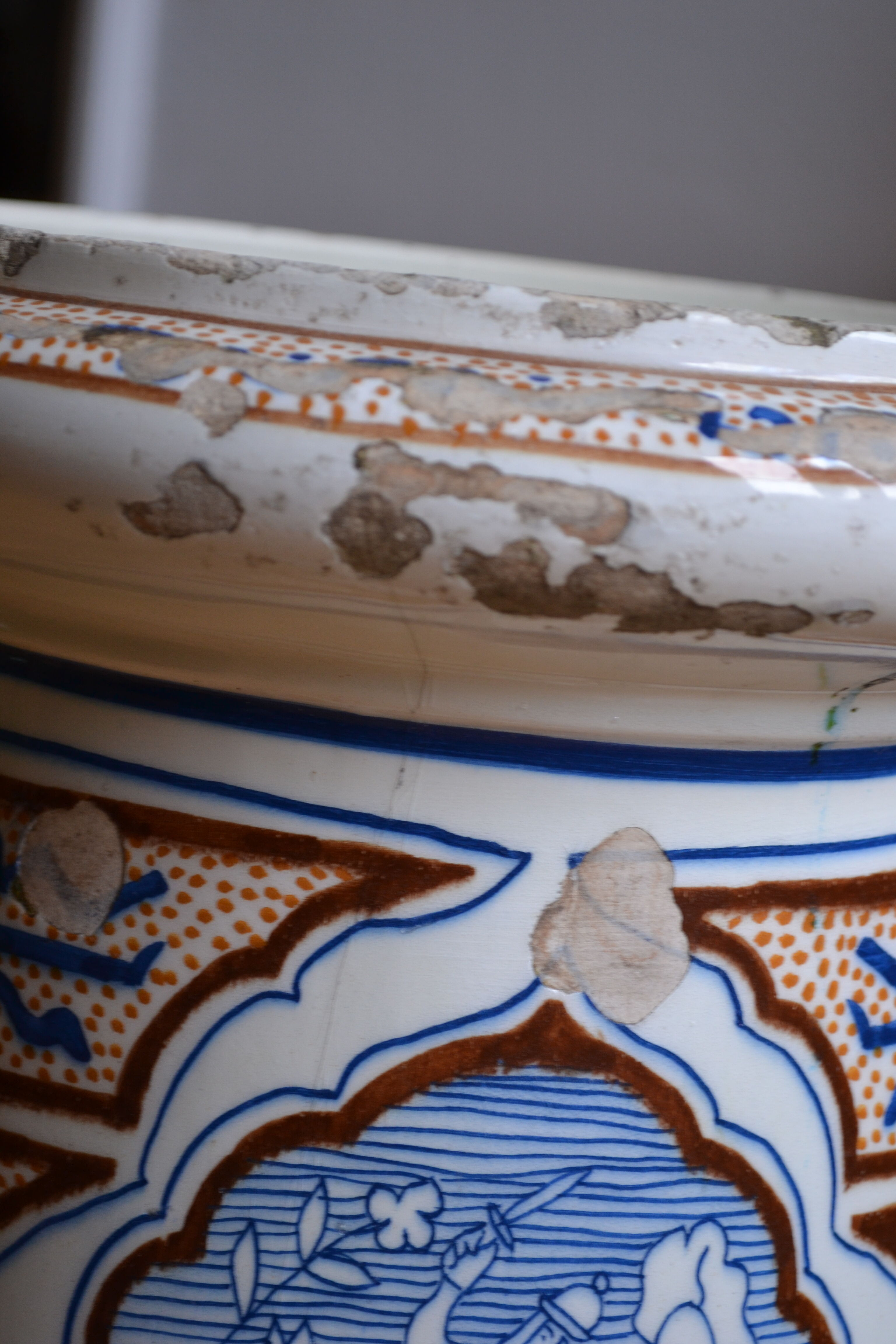 Qajar Persian Ceramic Ottoman Stool 19th Century