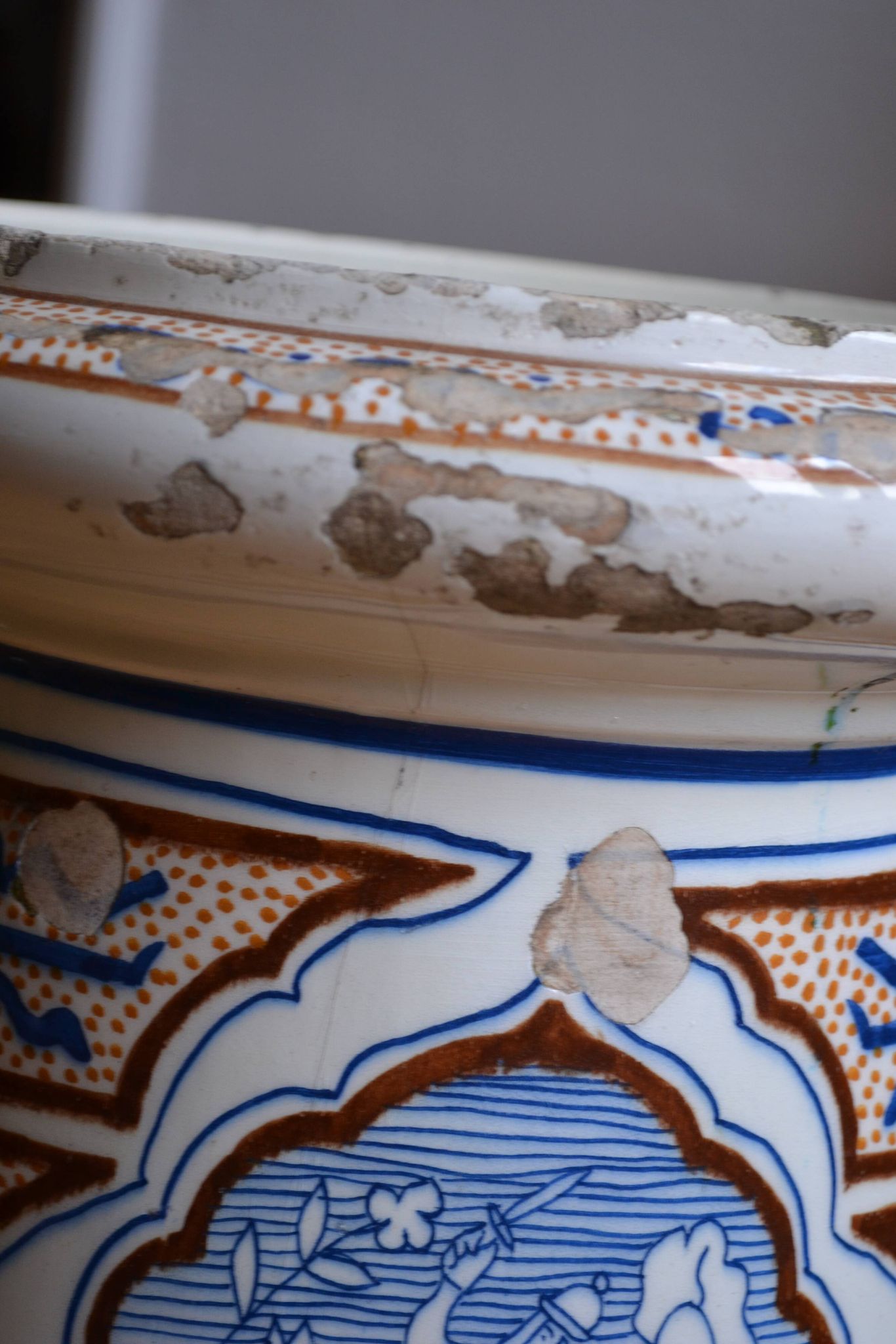 Qajar Persian Ceramic Ottoman Stool 19th Century