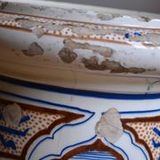 Qajar Persian Ceramic Ottoman Stool 19th Century