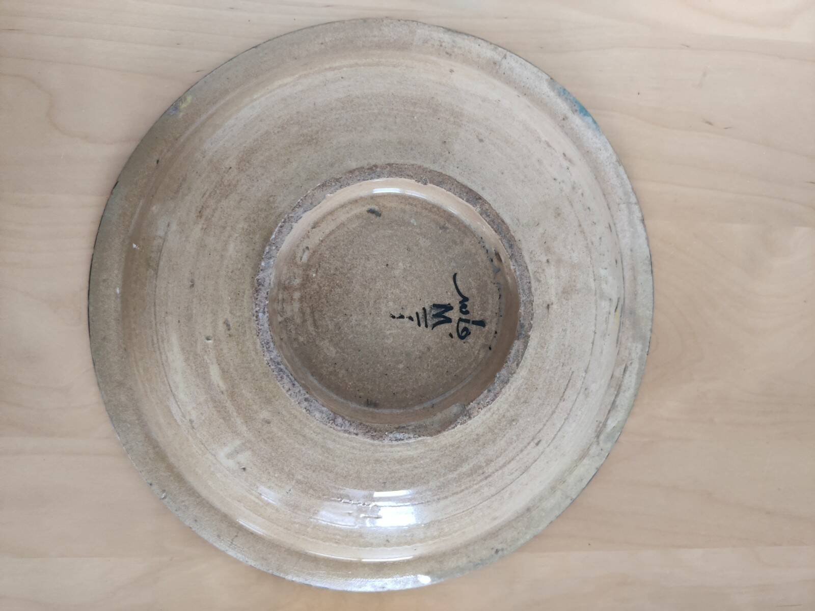 Large Antique Oriental Moroccan Ceramic Platter, 1950