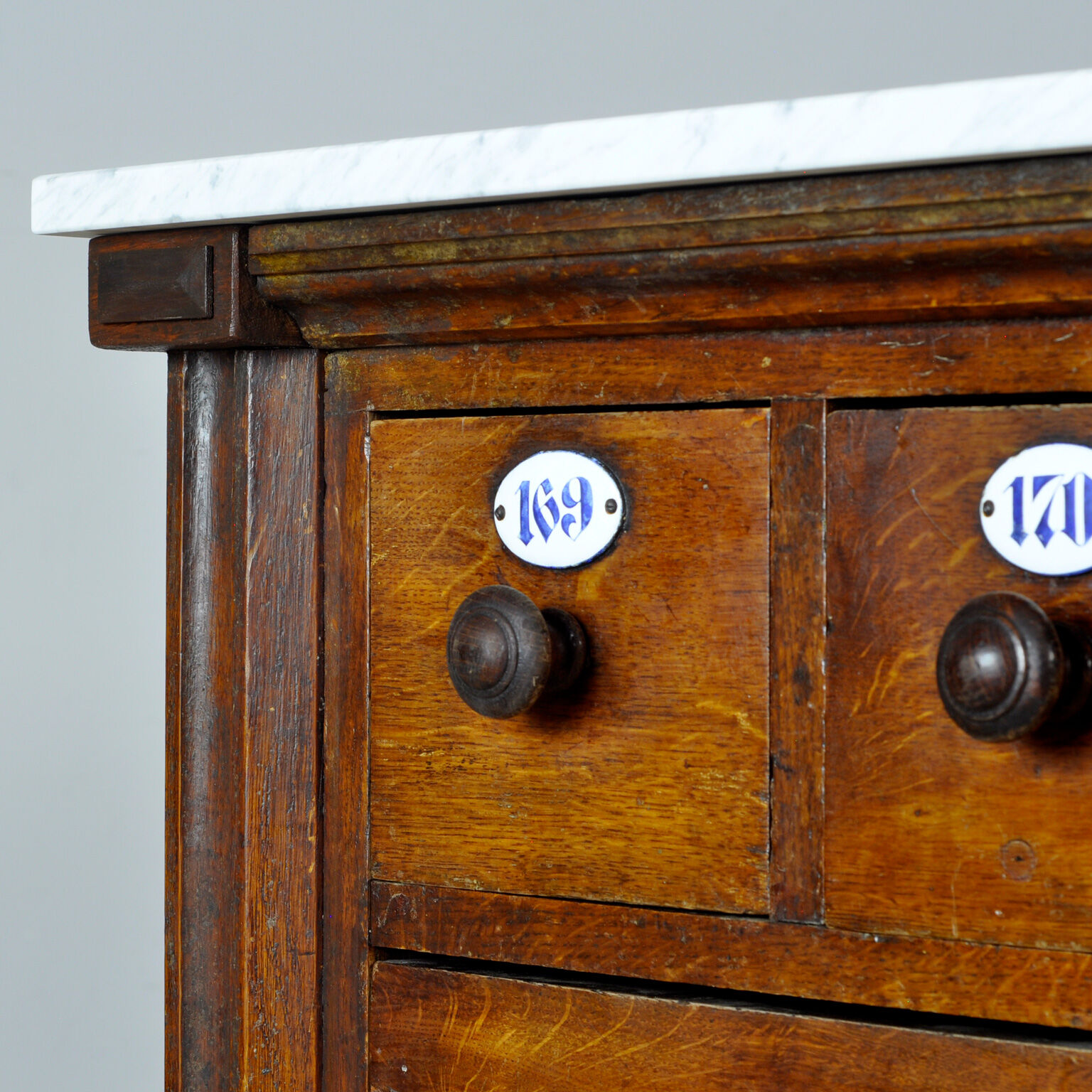 Apothecary Chest Of Drawers With Marble Top, 1930s