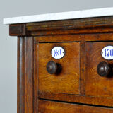 Commode d’apothicaire avec plateau en marbre, années 1930